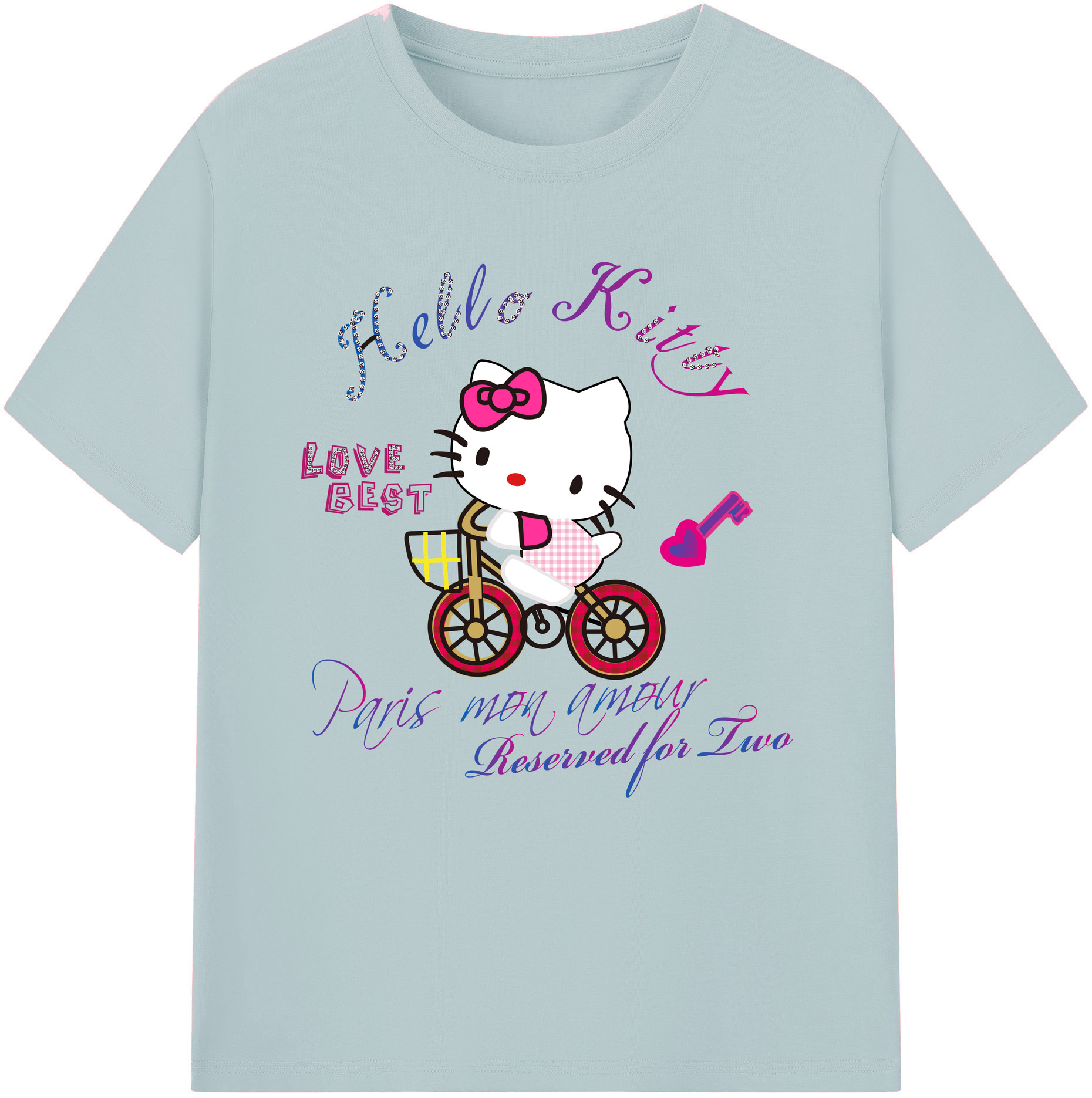 （画像用） Hello Kitty ハローキティ 綿100％半袖Tシャツ（フロントプリント）